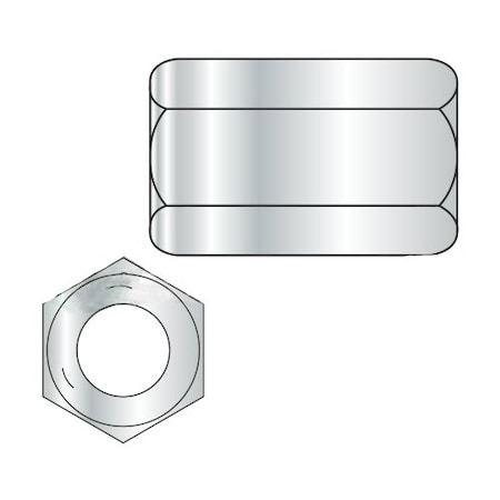 Newport Fasteners Coupling Nut, #10-24, Steel, Grade 5, Zinc Plated, 3/4 in Lg, 5/16 in Hex Wd, 1250 PK 541677